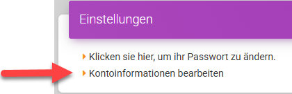Change account information