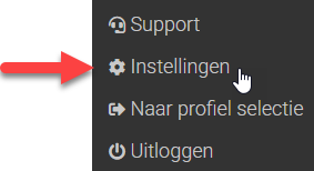 Settings menu item