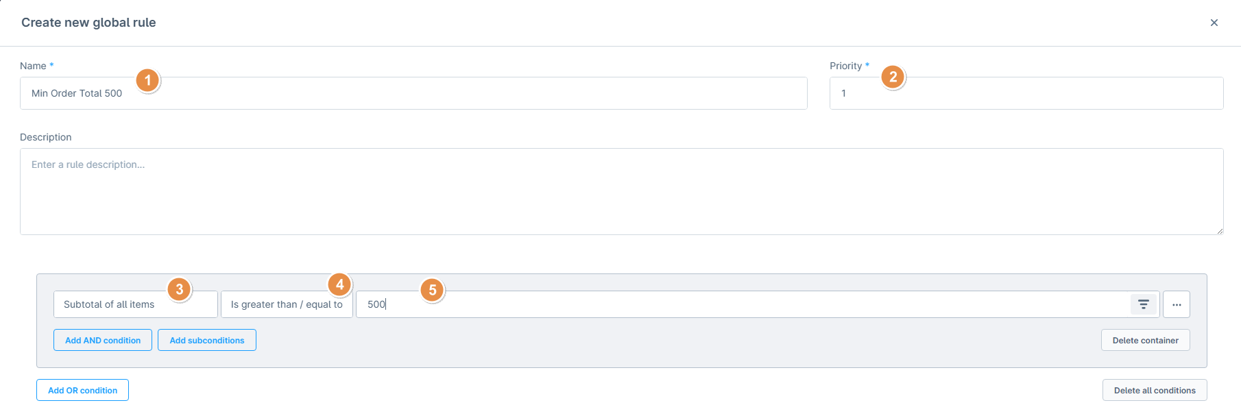 Minimum order value